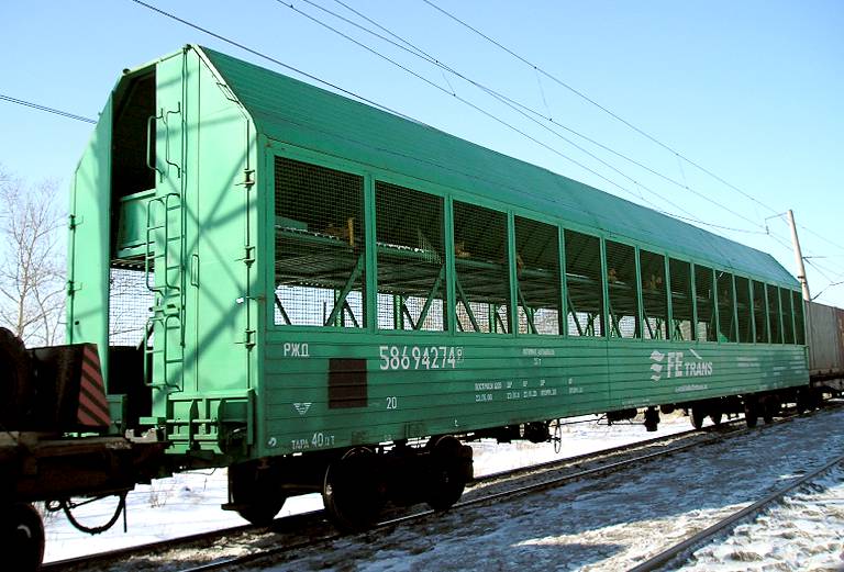 Железнодорожная перевозка машины сеткой из Хабаровска в Краснодар